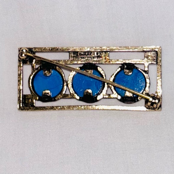 Vintage Scottish Arts & Crafts Miracle Pin Macintosh Collection Blue Rose 1970s - Picture 3 of 4